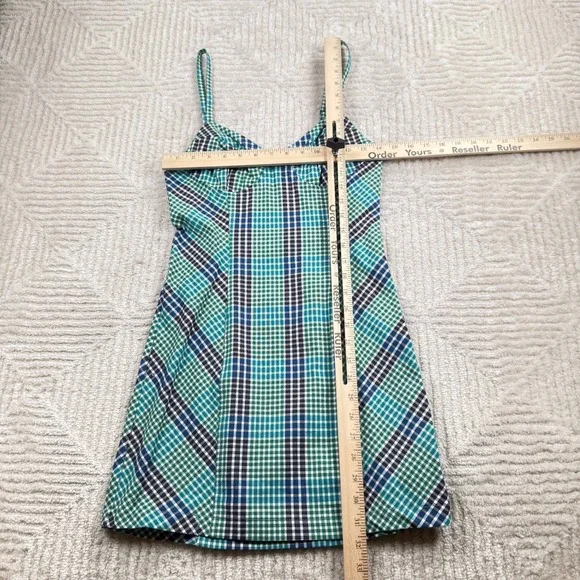 Urban Outfitters Plaid Mini Dress Women's Small Green Blue Gingham Grunge 90s - Picture 6 of 12